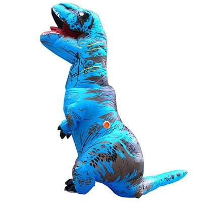 inflatable t rex costume blue