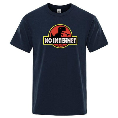 dinosaur shirt no internet dark blue