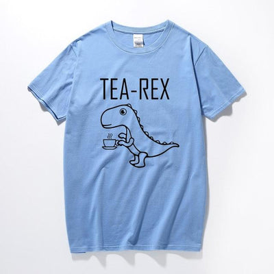 dinosaur t shirt tea rex light blue