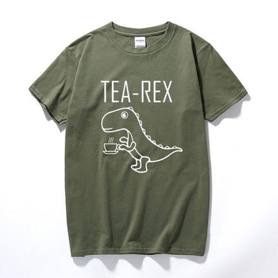 dinosaur t shirt tea rex dark green