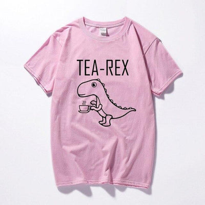 dinosaur t shirt tea rex pink