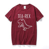 dinosaur t shirt tea rex dark red