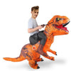 riding dinosaur costume orange