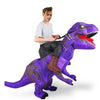 riding dinosaur costume purple