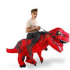 riding dinosaur costume red