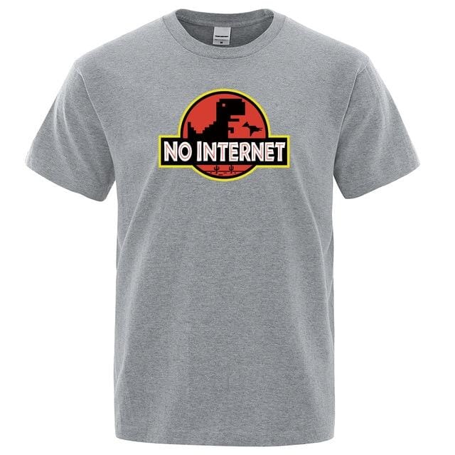 dinosaur shirt no internet grey