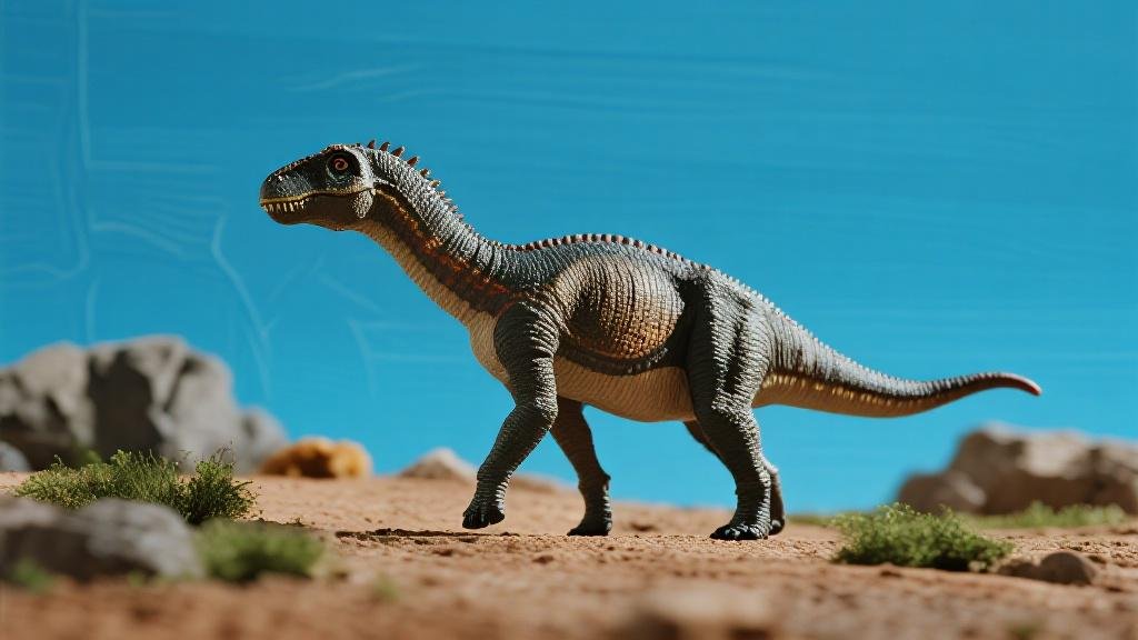 Acrocanthosaurus dinosaur figure toy with distinctive high spinal ridge large carnivorous theropod model