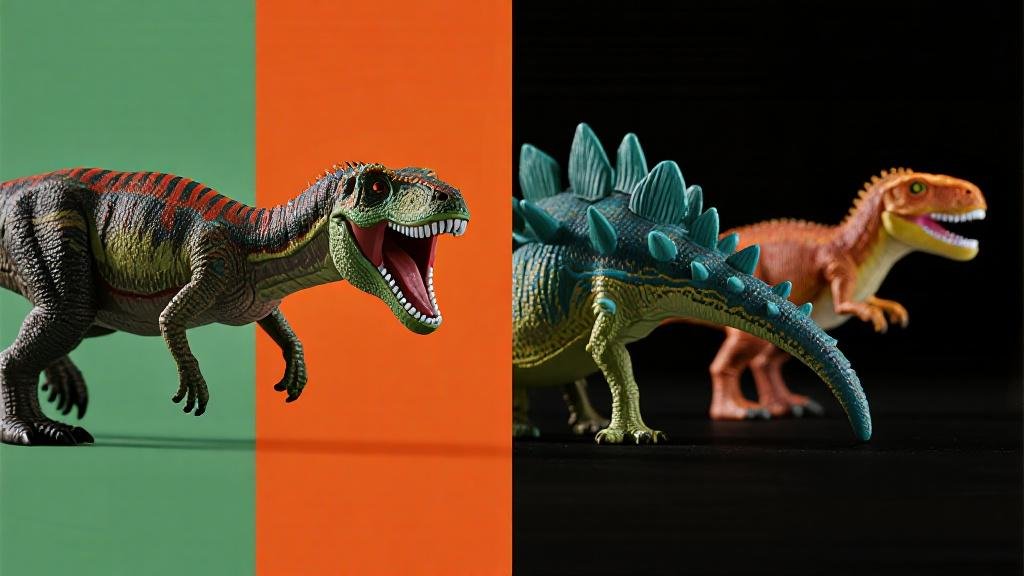 Comparison of premium dinosaur figure brands Schleich Safari Ltd CollectA and PNSO side by side