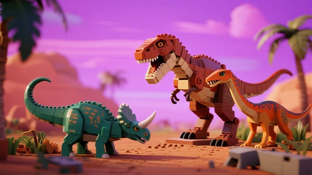 Best LEGO dinosaur sets on display with detailed brick-built T-Rex triceratops and velociraptor models