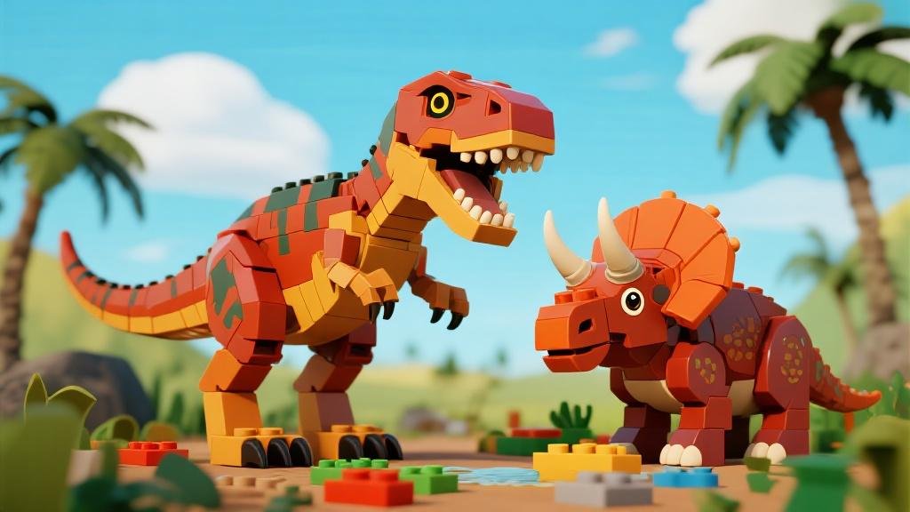 Best LEGO dinosaur building sets with colorful brick T-Rex and triceratops models for kids and adults