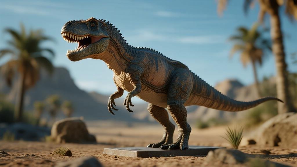 Realistic T-Rex dinosaur action figure with detailed skin texture for kids and collectors
