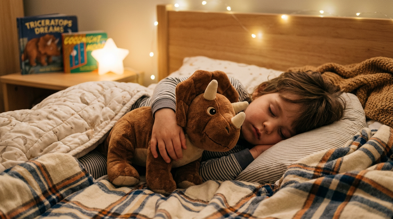 Peluche dinosaure marron pour dormir – compagnon doux et câlin pour la nuit