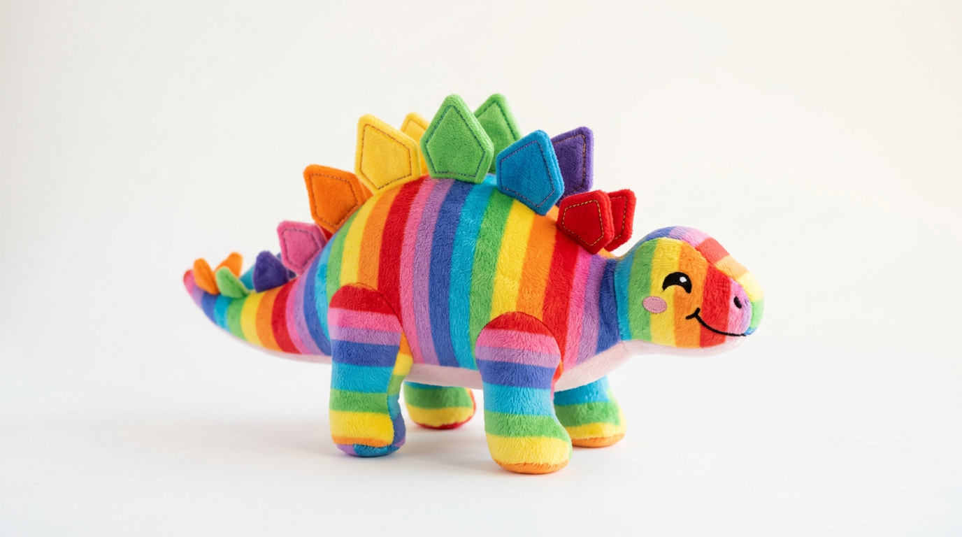 Peluche dinosaure colorée multicolore – jouet en peluche arc-en-ciel pour enfant