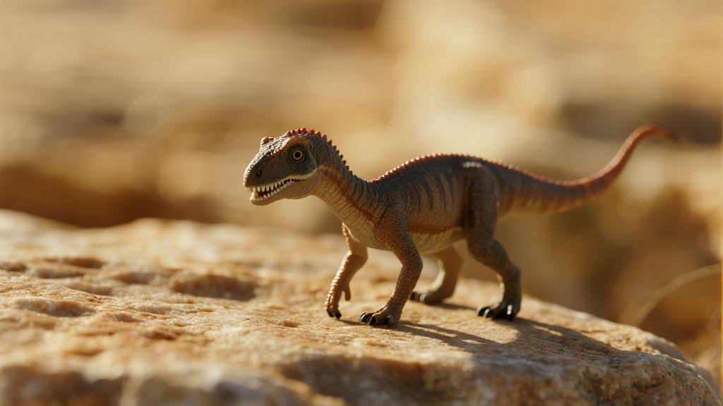 Figurine Compsognathus petit dinosaure carnivore scientifiquement précise