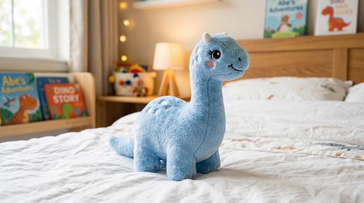Peluche dinosaure bleu mignonne – jouet doux et câlin pour enfant