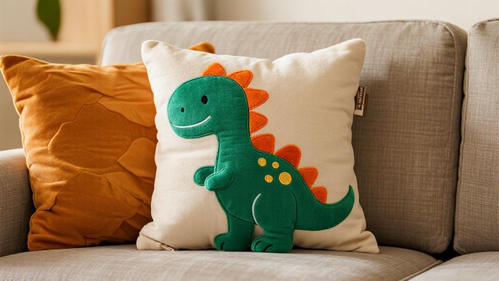 Coussin décoratif dinosaure idée cadeau décoration chambre enfant