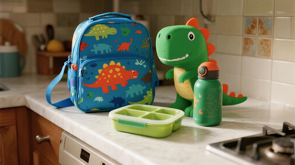 Fun dinosaur lunch boxes for kids with T-Rex bento box and insulated dino lunch bag