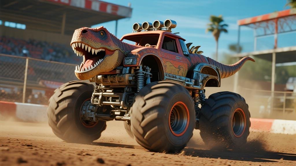 Best dinosaur monster truck toys with T-Rex head and huge wheels for dino-powered racing fun