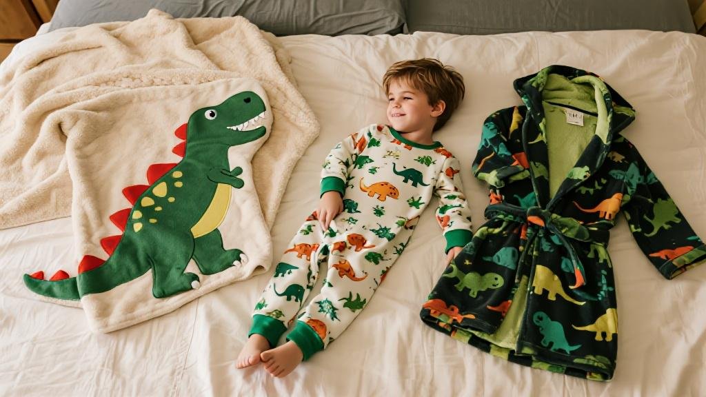 Cute dinosaur pajamas for kids with T-Rex onesie and dino-print PJ sets