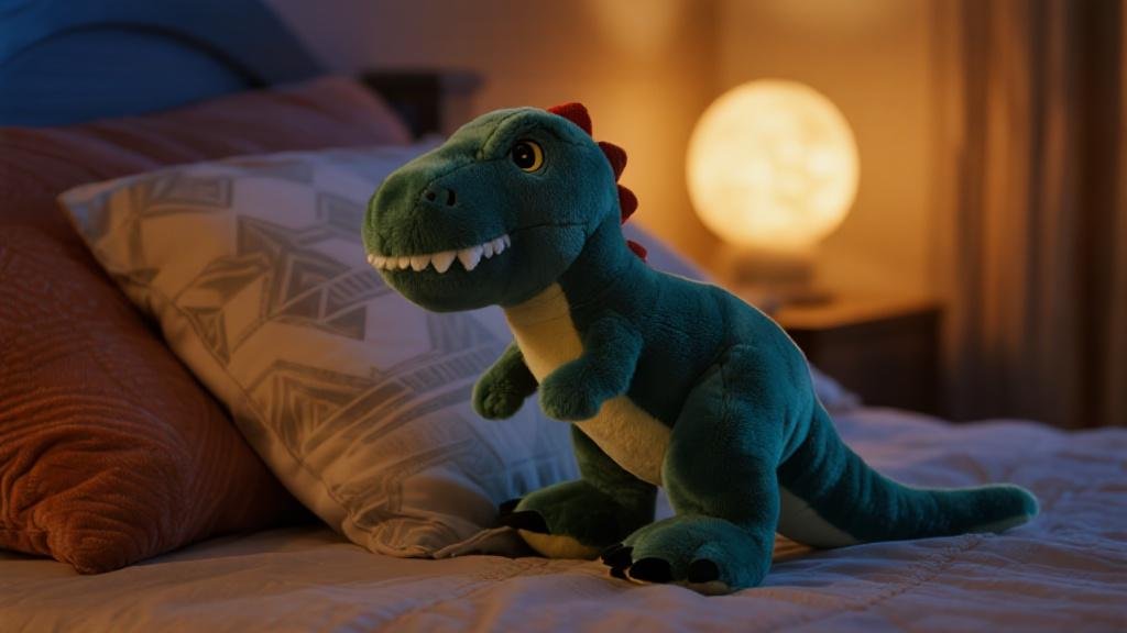 Peluche Allosaure dinosaure doudou pour dormir compagnon de nuit