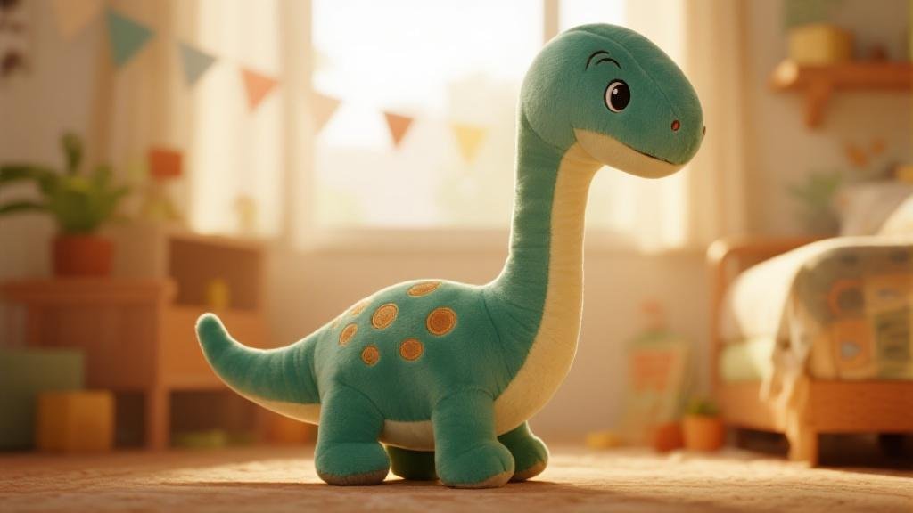 Peluche dinosaure Apatosaure réaliste pour enfant – jouet doux et éducatif