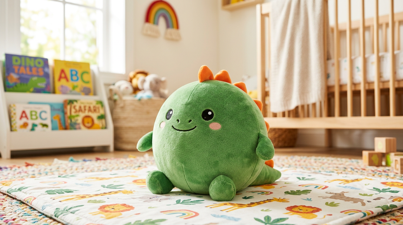 Balle en peluche dinosaure – jouet rond et doux pour tout-petit