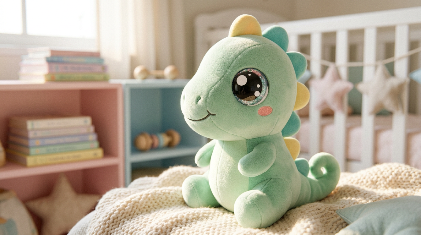 Peluche dinosaure aux grands yeux – jouet kawaii mignon pour enfant