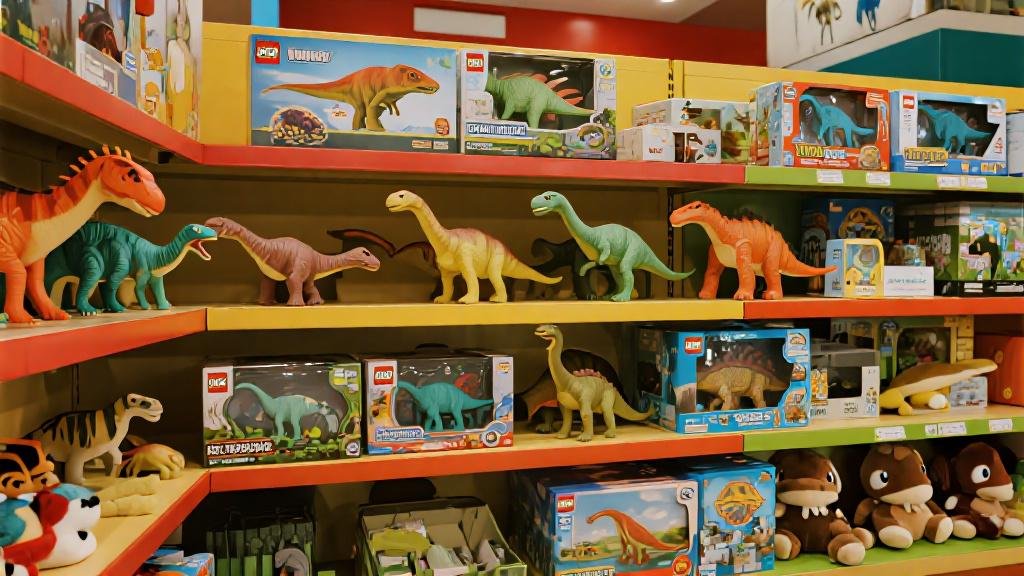 Complete collection of every type of dinosaur toy including figurines LEGO sets plush and science kits