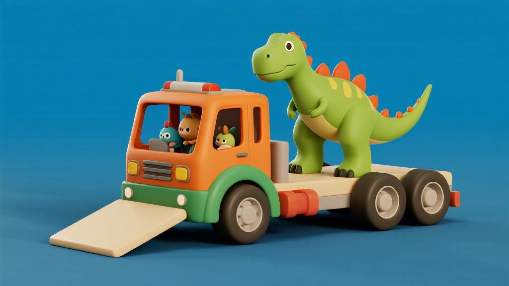 Best dinosaur truck and vehicle toys for kids transport carrier with T-Rex figures inside