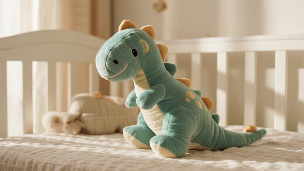 Peluche dinosaure en tissu sécurisée pour bébé moins d un an