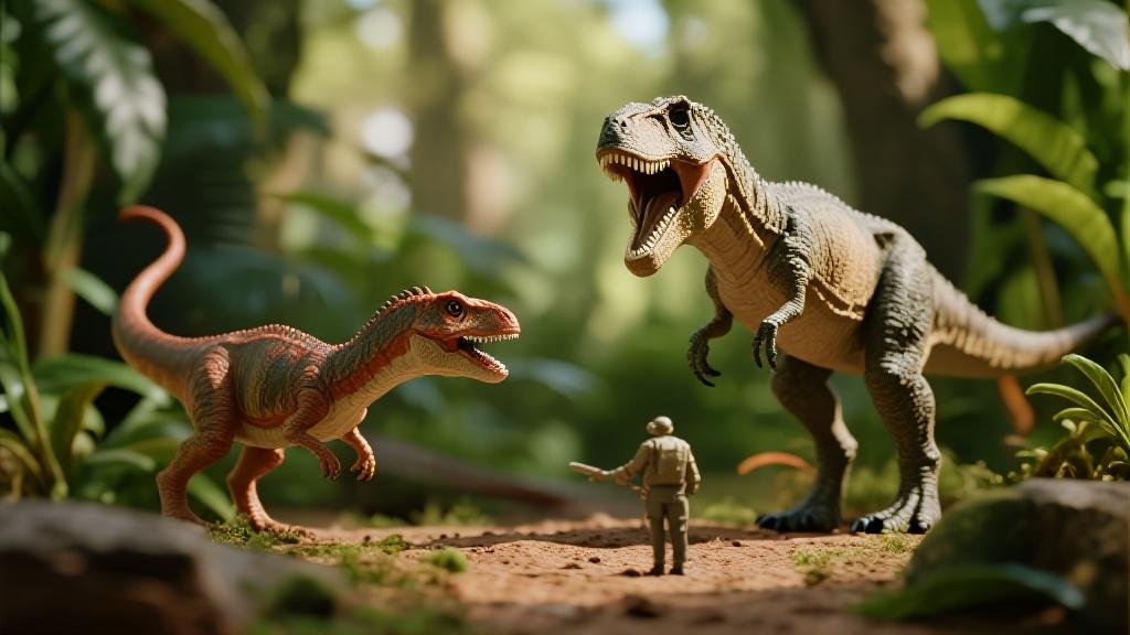 Jurassic World dinosaur action figures collection with realistic details and articulated joints for kids play
