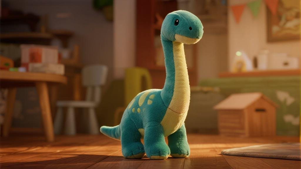 Peluche dinosaure long cou qui tient debout Brontosaure jouet