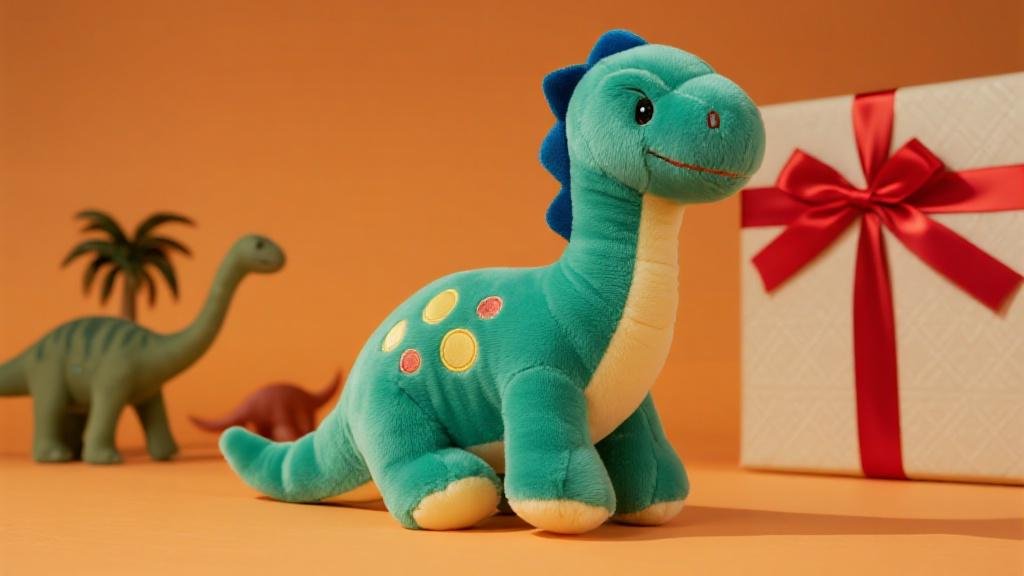 Peluche dinosaure long cou Brontosaure idée cadeau animal en peluche