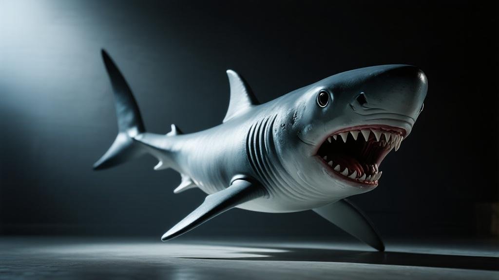 Figurine Mégalodon requin préhistorique détaillée scientifiquement précise