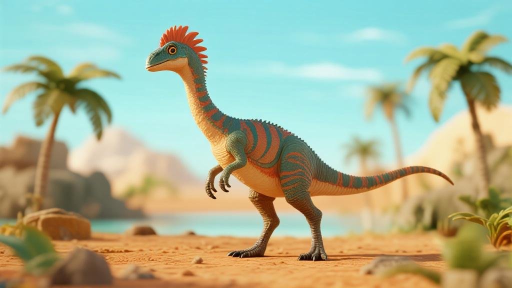 Oviraptor dinosaur figure toy feathered theropod with distinctive crest and beak-like mouth detailed model