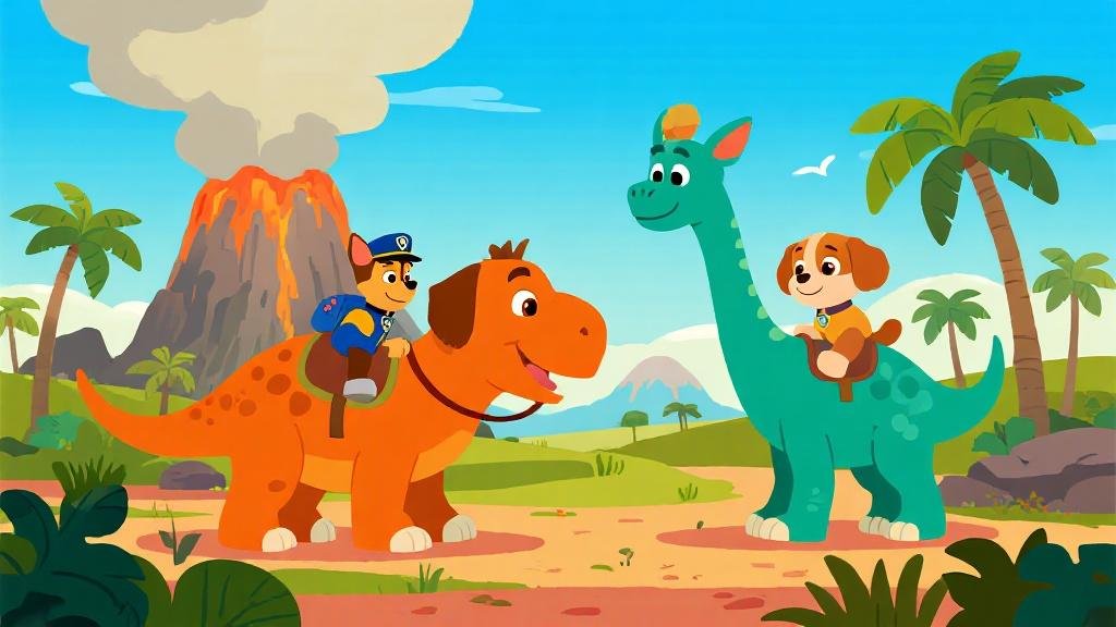 Best Paw Patrol dinosaur rescue toys with cartoon pups on dino adventure mission
