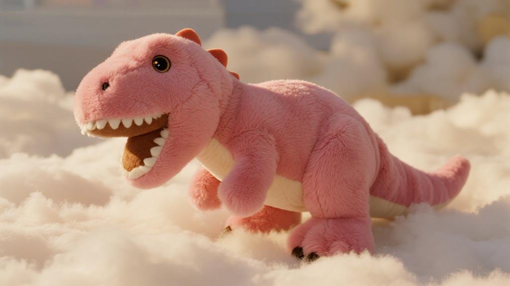 Peluche T-Rex rose ultra douce jouet dinosaure pastel enfant