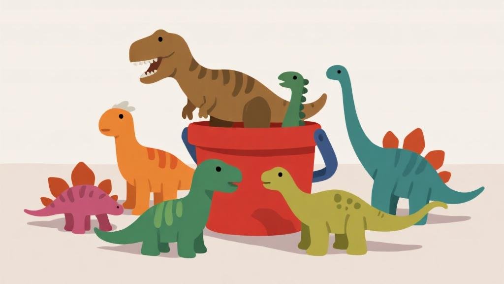 Best plastic and rubber dinosaur toys classic figures collection bucket of assorted dino toys for every budget