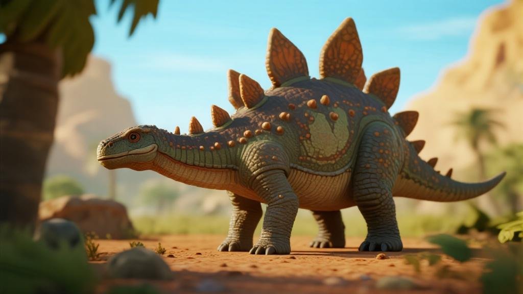 Polacanthus armored dinosaur figure with rows of bony spikes and plates scientifically accurate model