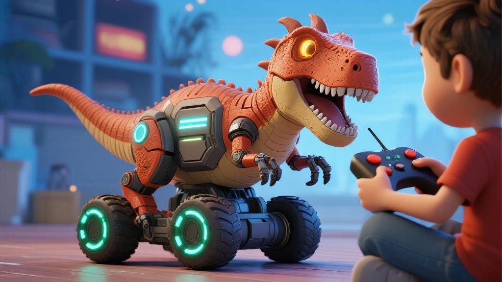 Remote control dinosaur toy RC T-Rex with wireless controller walking and roaring for kids play