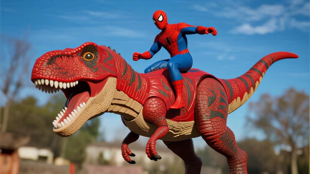 Spider-Man dinosaur toy best Marvel crossover dino toys superhero riding T-Rex action figure