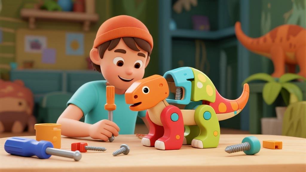 Best take apart dinosaur toys STEM building fun for kids with screwdriver and removable pieces