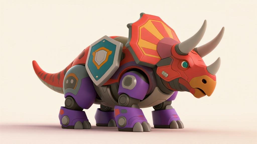 Triceratops transformer toy that converts from dinosaur to robot colorful mechanical dino-bot for kids