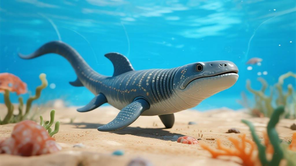 Tylosaurus marine reptile figure toy detailed mosasaur model with powerful flippers in underwater scene