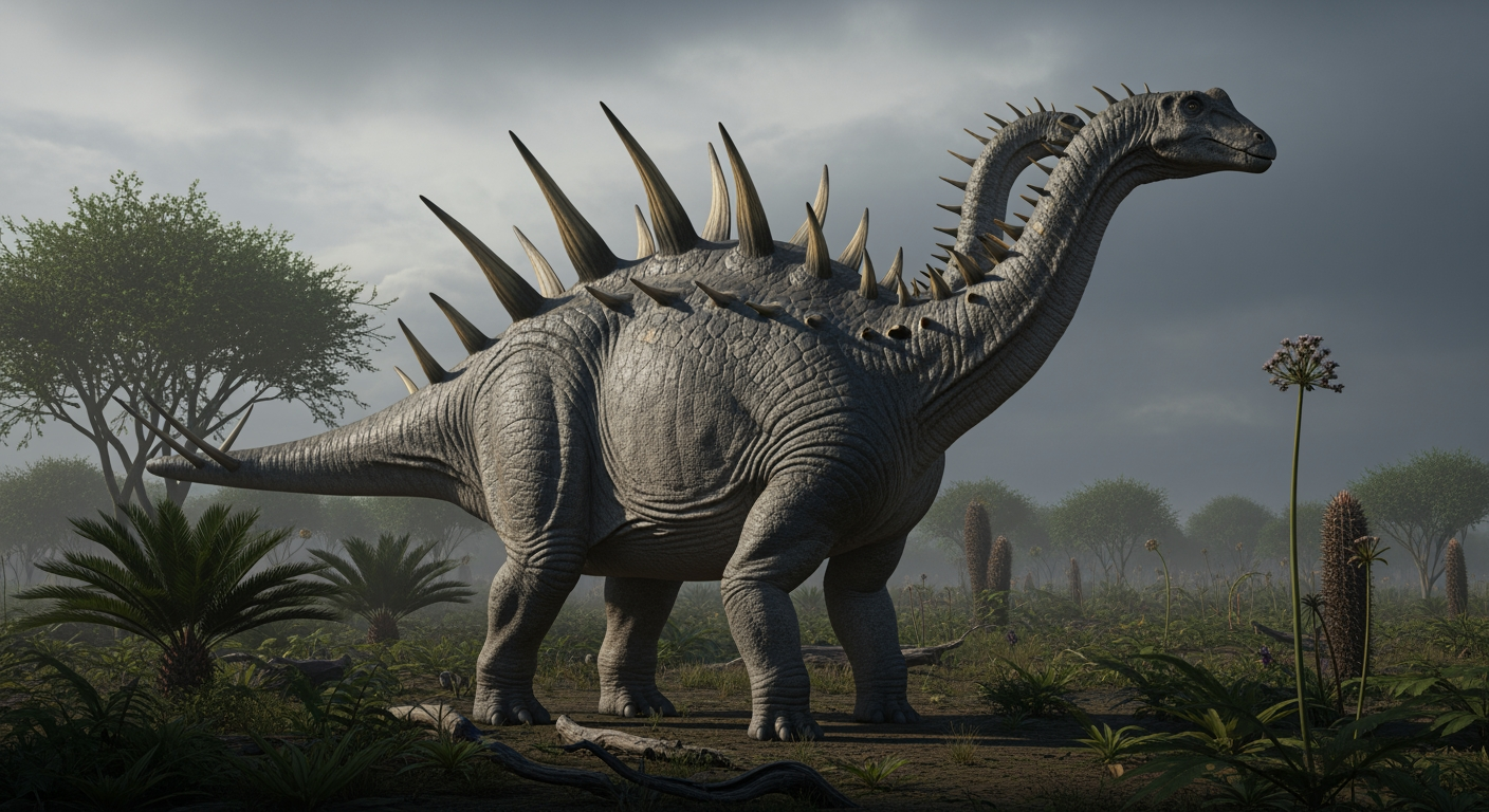 Paleo-art of Amargasaurus, a sauropod with tall neck spines