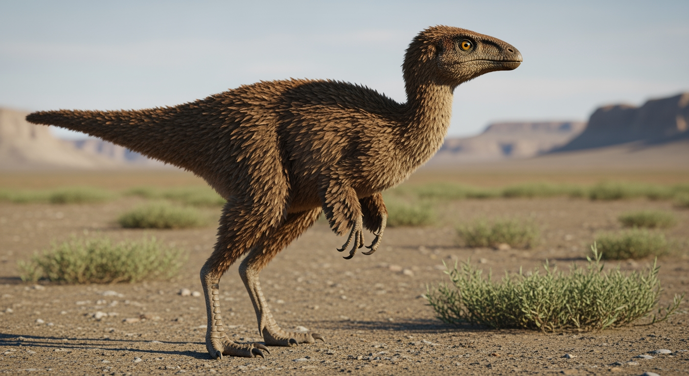Paleo-art of Borogovia, a small troodontid theropod dinosaur
