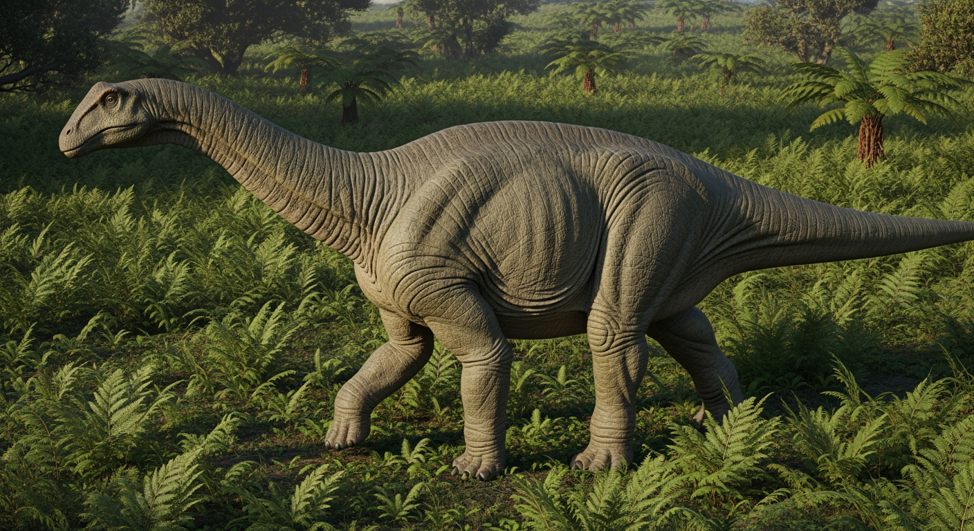 Paleo-art of Cetiosaurus, an early long-necked sauropod dinosaur