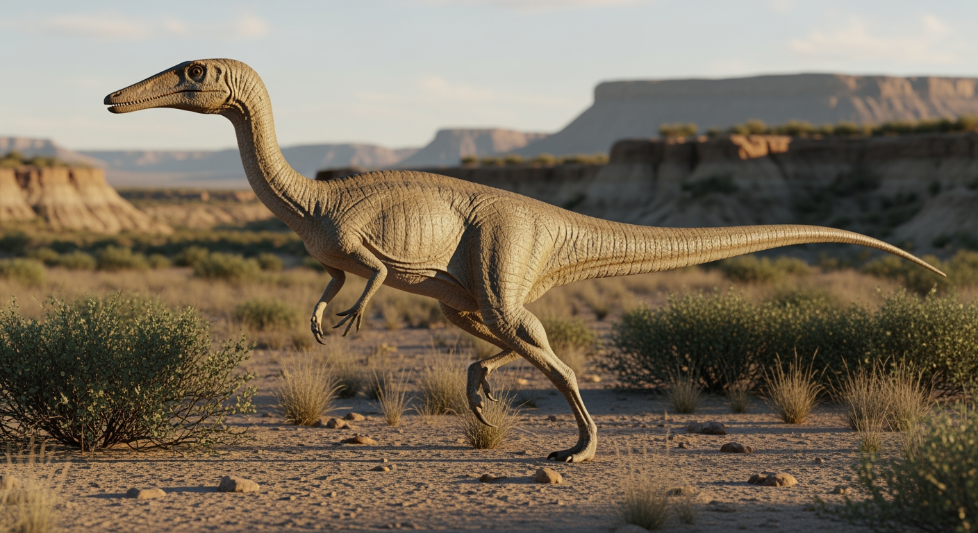 Paleo-art of Coelophysis, a slender early theropod dinosaur