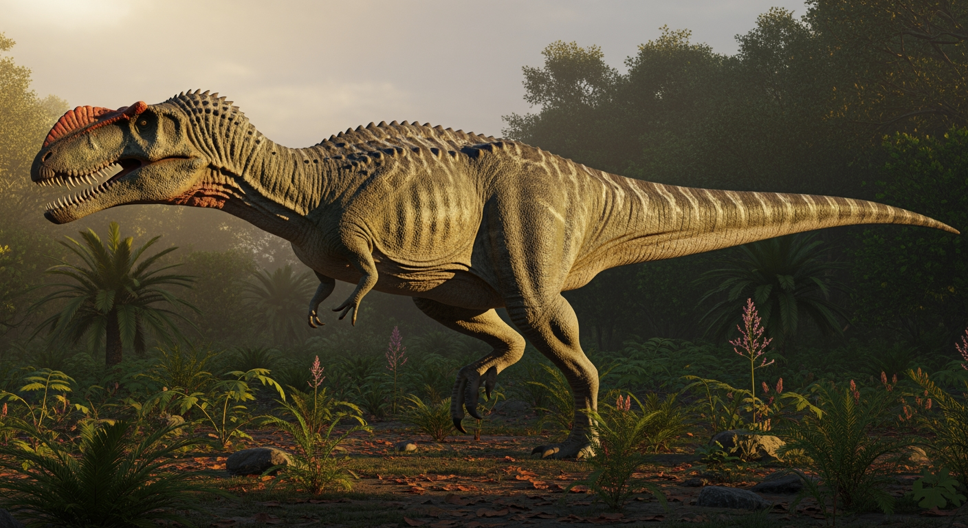 Paleo-art of Giganotosaurus, a colossal predatory dinosaur from South America