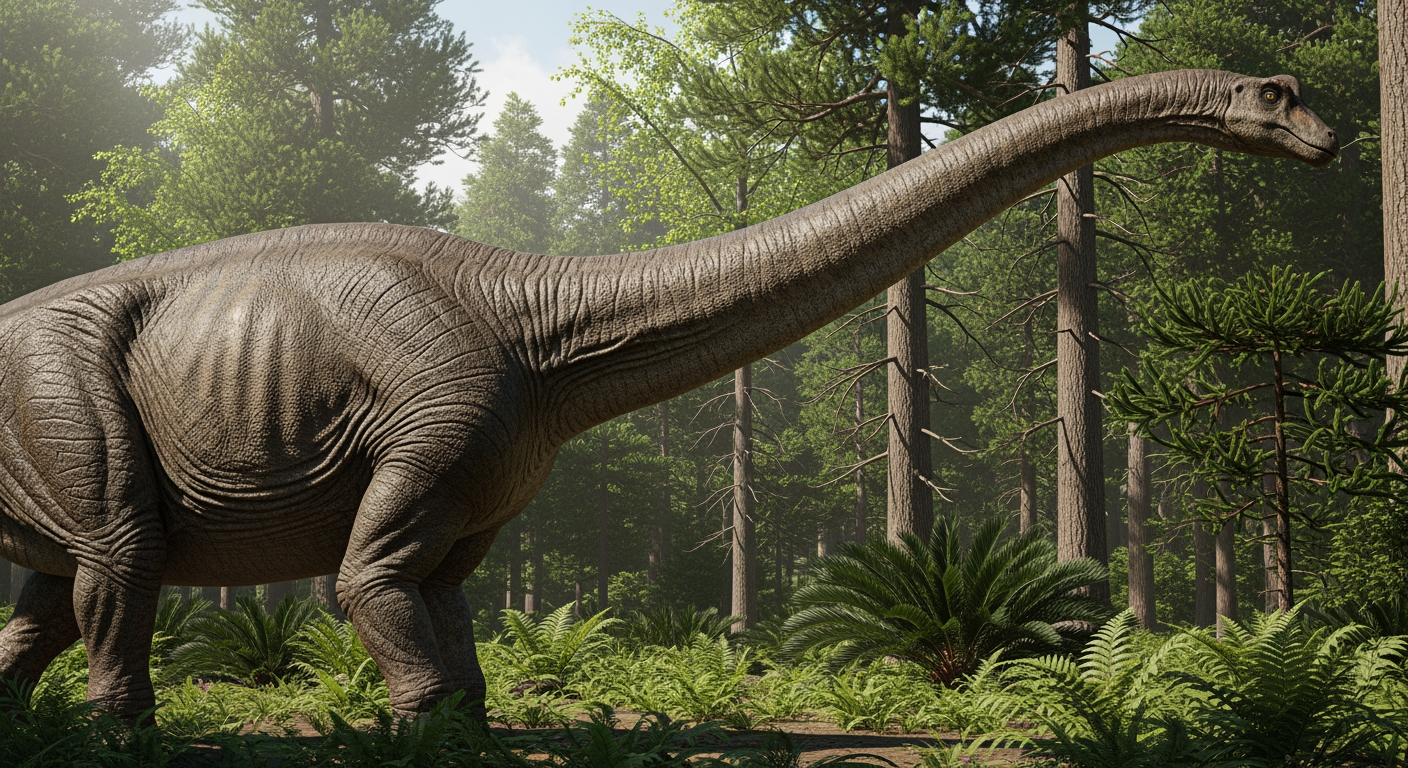 Paleo-art of Mamenchisaurus, a long-necked sauropod dinosaur